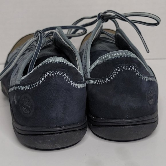 Timberland AntiFatigue Blue Gray Gold Leather and Suede-Like Sneaker - Picture 3 of 10